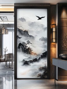 中式山水玄关 飞鸟入画境