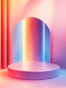 梦幻渐变色彩的展示舞台