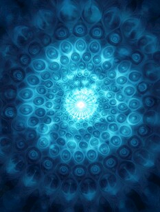 蓝色梦幻分形图案背景