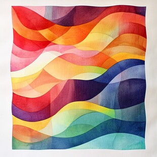 彩色波浪抽象艺术图案