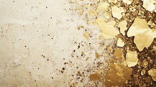 金色碎屑散落于灰白背景