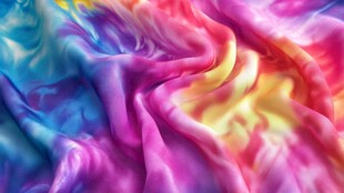 绚丽多彩的扎染布料纹理