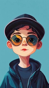时尚酷帅的卡通少年形象