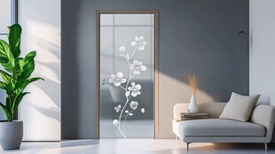 简约居室中的玻璃花卉门