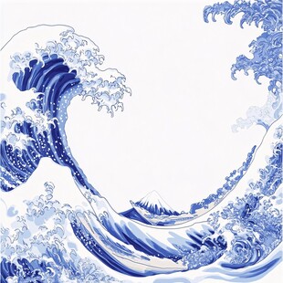 神奈川冲浪里经典浮世绘画面