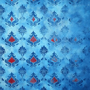 蓝色复古花纹图案背景
