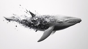 破碎形态的梦幻鲸鱼