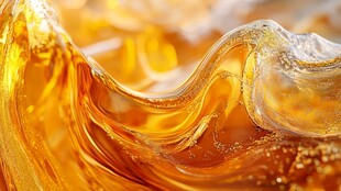 金黄涌动的液体瞬间之美