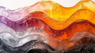 彩色流动波纹液体艺术图