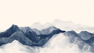 水墨山峦意境图