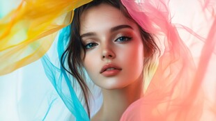 彩纱下的迷人女性风采