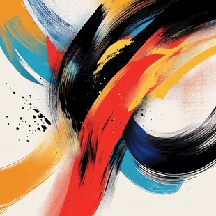 绚丽笔触抽象艺术画作