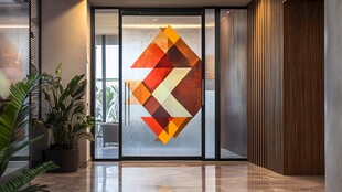 现代风格玻璃门几何装饰