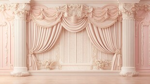 梦幻粉色欧式古典舞台背景