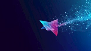 纸飞机穿梭于数字流光中