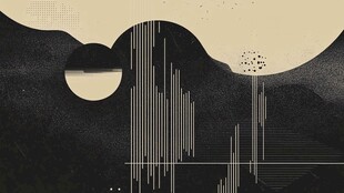 抽象山水几何风景插画