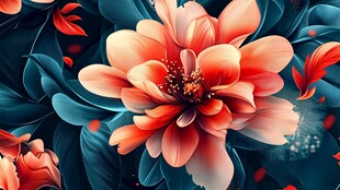艳丽花卉绽放梦幻色彩