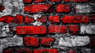 红灰斑驳砖墙纹理特写