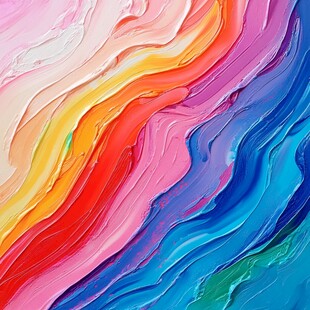 绚丽多彩的油画笔触纹理