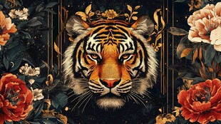 虎踞花丛间 尽显王者风