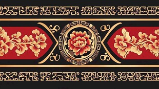 中式古典牡丹花纹装饰图案