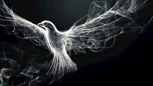 烟雾幻化成的展翅飞鸟