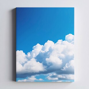 蓝天云朵艺术画布装饰画