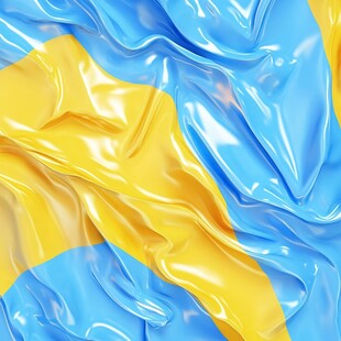乌克兰国旗质感褶皱效果图