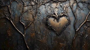 树皮上的心形图案