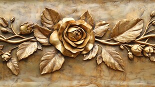 金色玫瑰浮雕艺术装饰