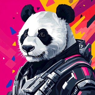 熊猫战士 炫酷机甲风形象