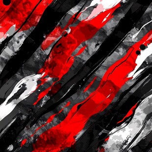红黑抽象笔触艺术图案