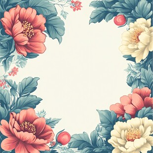 花卉边框图案设计素材