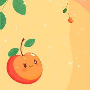 可爱笑脸小苹果插画