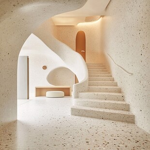 梦幻般的室内螺旋楼梯空间