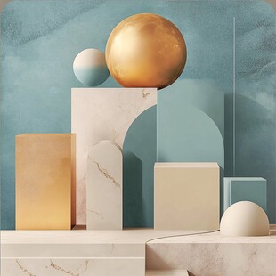 几何立体摆件的精致组合