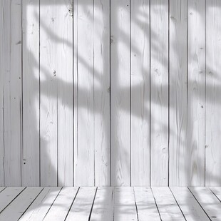 白色木板墙光影室内场景