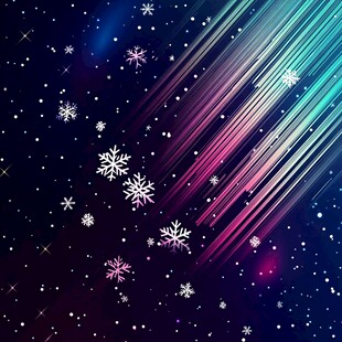 梦幻星空雪花炫彩背景图