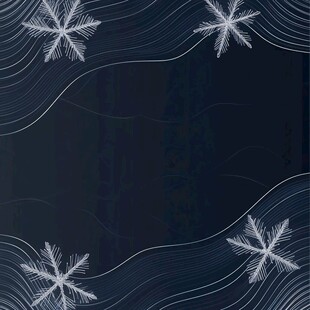 深蓝色雪花线条简约背景图