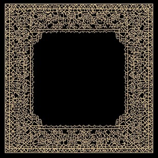 金色复古花纹方形边框