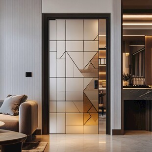 现代简约风格室内玻璃门