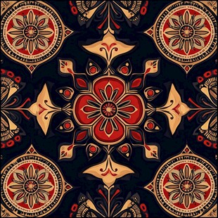 复古民族风花卉图案设计