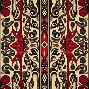 复古对称花纹装饰图案