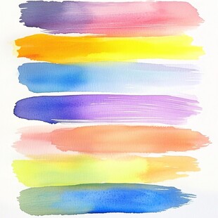 多彩水彩笔触艺术展示