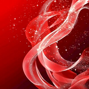 红色飘带闪耀背景图