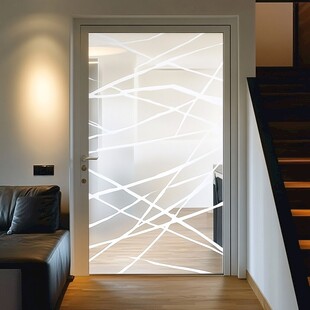 现代简约风格几何图案玻璃门