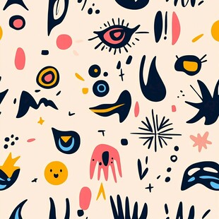 抽象趣味几何图案背景图