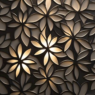 立体花朵金属质感背景图