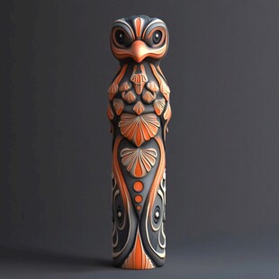 鹰形木雕艺术品精美展示