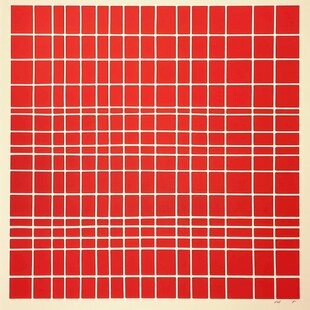 红色网格图案背景纹理